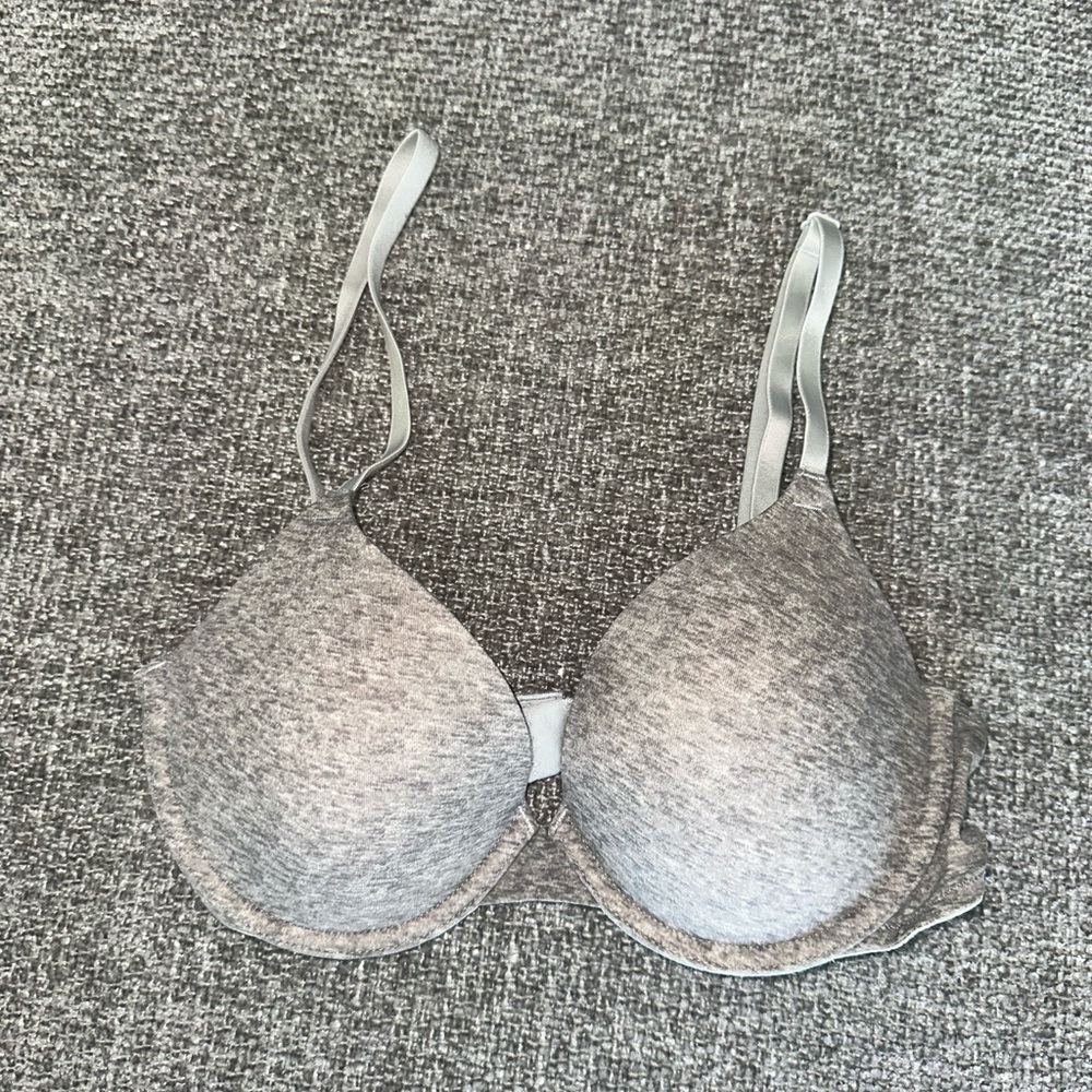 PINK Wear Everywhere T-Shirt Lightly Lined Bra - Heather Gray